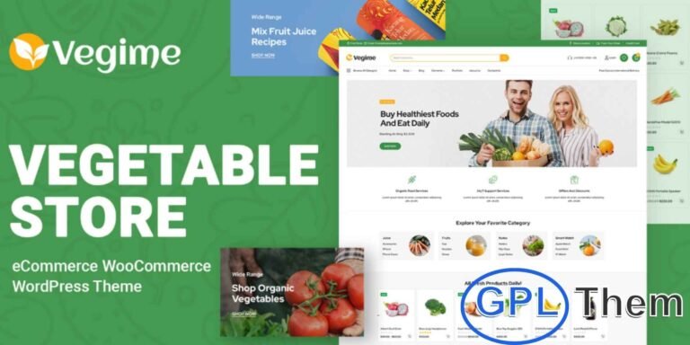 Vegime – Vegetable & Grocery WooCommerce WordPress Theme Vegime is a modern, clean, and highly functional WooCommerce WordPress theme tailored for online stores selling fresh vegetables, organic groceries, fruits, bakery items, beverages, and other food-related products.