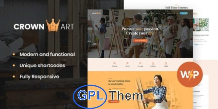 Crown Art – WordPress Theme for Art, Music & Creative Education Crown Art is a modern and elegant WordPress theme designed for art schools, music academies, creative studios, and educational centers. Perfect for offering art or music classes—whether private lessons or group sessions—this theme is ideal for instructors, tutors, and creative institutions.