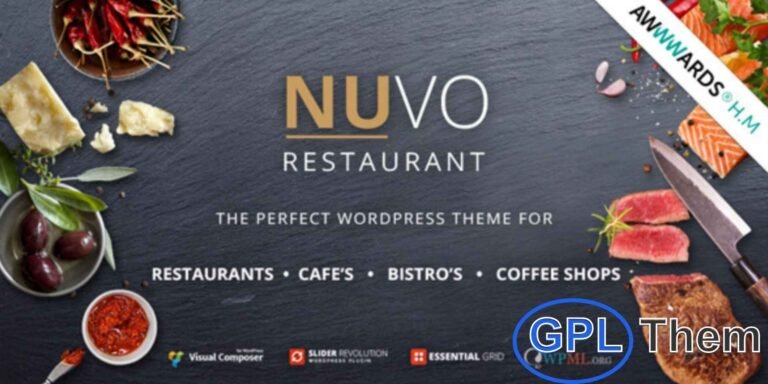 Nuvo – Restaurant, Café & Bistro WordPress Theme Nuvo is a feature-rich WordPress theme designed specifically for restaurants, cafés, bistros, and food establishments. Packed with essential tools like a menu builder, reservation booking system, event management, and an integrated online shop, Nuvo makes it easy to manage your restaurant's digital presence with ease.