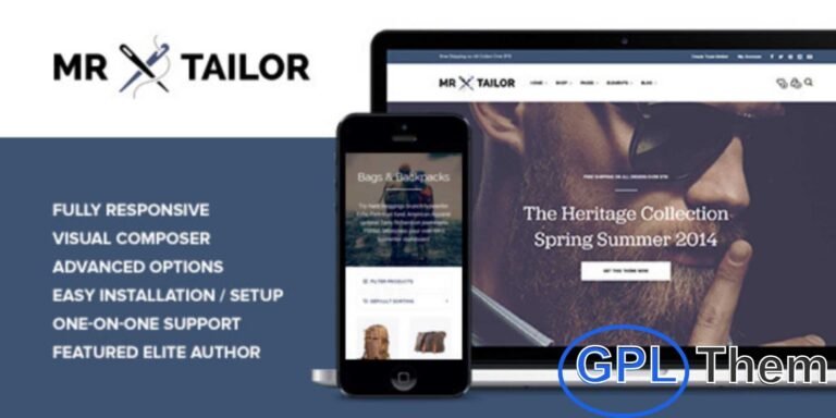 Mr. Tailor – Premium WooCommerce Theme for Small Businesses & Online Stores Mr. Tailor is a stylish and user-friendly WooCommerce WordPress theme, perfect for small business owners, creatives, and entrepreneurs looking to showcase their brand and sell products online.