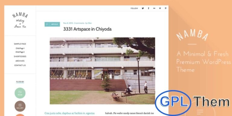 Namba by Elmastudio – Minimal & Stylish Premium WordPress Theme Namba by Elmastudio is a clean, minimalist WordPress theme perfect for bloggers, creatives, and small businesses seeking a sleek and distraction-free online presence.