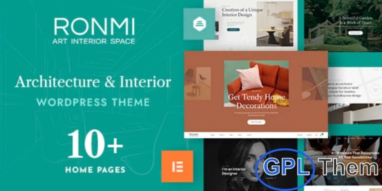 Ronmi – Architecture and Interior Design WordPress Theme Ronmi is a stylish and versatile WordPress theme crafted for architecture, interior design, and construction-related businesses. Ideal for residential and commercial design projects, Ronmi suits interior decorators, architects, furniture designers, contractors, staging professionals, and even landscaping and industrial firms.