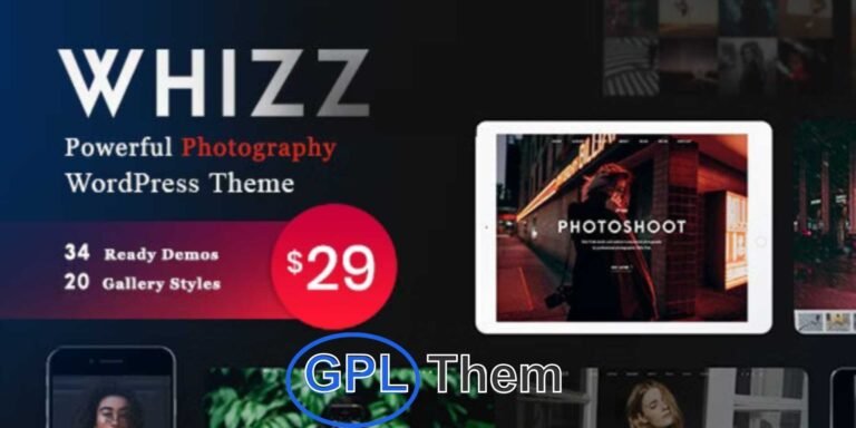 Whizz – Professional Photography WordPress Theme Whizz is a stunning and feature-rich WordPress theme crafted specifically for photographers, photography studios, creative agencies, and visual artists. Ideal for showcasing photography portfolios, personal photo blogs, wedding photography, fashion shoots, or agency work, Whizz delivers a clean, modern, and content-focused design that instantly captivates visitors.