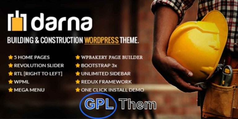 Darna – Building & Construction WordPress Theme Darna is a powerful and professional WordPress theme tailored for construction companies, builders, contractors, and businesses within the industrial and corporate sectors. It offers a clean and modern design that’s built to highlight your services, projects, and company strengths effectively.