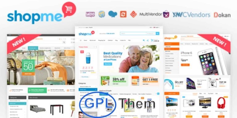 ShopMe – Multi-Vendor WooCommerce WordPress Theme ShopMe is a versatile and feature-rich WooCommerce WordPress theme designed for creating powerful multi-vendor marketplaces and online stores. With its clean, modern design and highly customizable backend, ShopMe is perfect for selling fashion, electronics, beauty products, furniture, and more.
