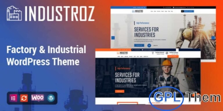 Industroz – Industrial & Factory WordPress Theme Industroz is a professional WordPress theme designed specifically for factories, engineering firms, manufacturing companies, and industrial businesses. With a clean and modern layout, Industroz helps you showcase your services, projects, products, team, testimonials, and blog with style and clarity.