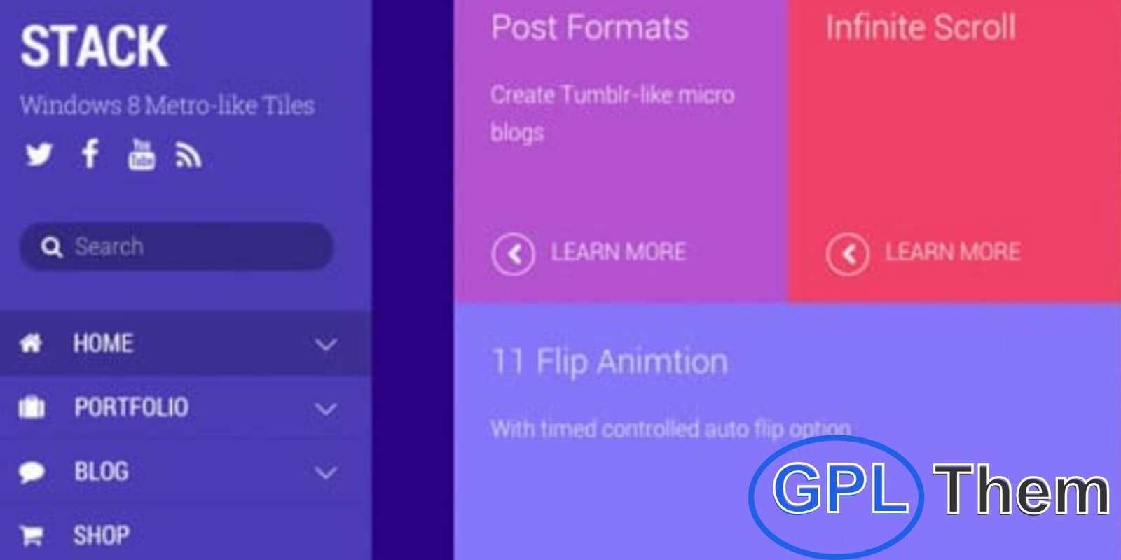 Themify – Stack Premium WordPress Theme Stack – Metro-Inspired Responsive WordPress Theme by Themify Stack is a modern, Metro-style WordPress theme inspired by Windows 8 design, perfect for creating bold, grid-based layouts. Fully integrated with the Themify Tiles addon (included), Stack allows you to build visually engaging pages using the intuitive drag-and-drop Builder—no coding required.