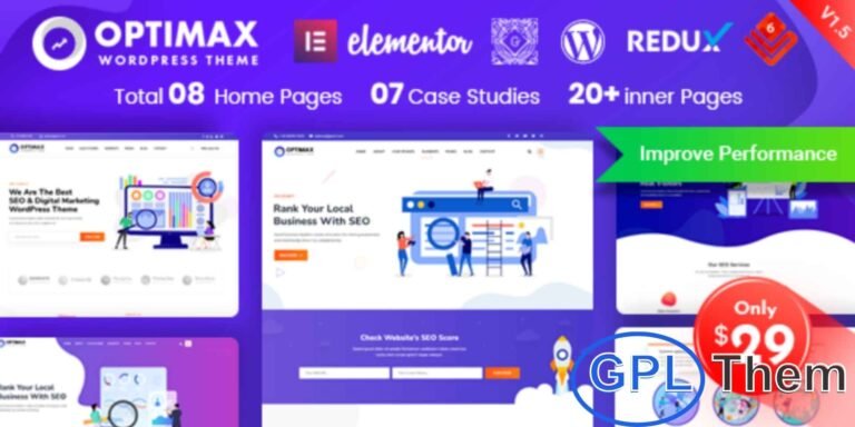Optimax – SEO & Digital Marketing WordPress Theme Optimax is a powerful and feature-rich WordPress theme tailored for SEO agencies, digital marketing firms, email marketing services, and web solution providers. With its clean, professional design and extensive customization options, Optimax makes it easy to build high-performing websites without compromising on aesthetics.