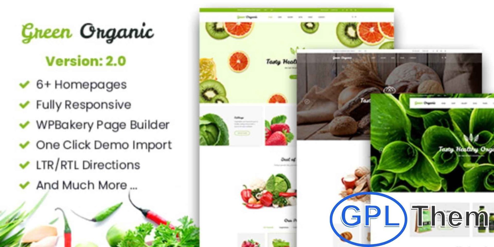GreenOrganic – Organic & Bakery WordPress Theme GreenOrganic – Organic Food & Bakery WooCommerce WordPress Theme GreenOrganic is a clean, responsive WooCommerce WordPress theme designed for organic food stores, bakeries, vegetable shops, and natural product retailers. With its elegant and flexible layout, this theme offers a visually appealing online presence that’s ideal for health-conscious brands and eco-friendly businesses.