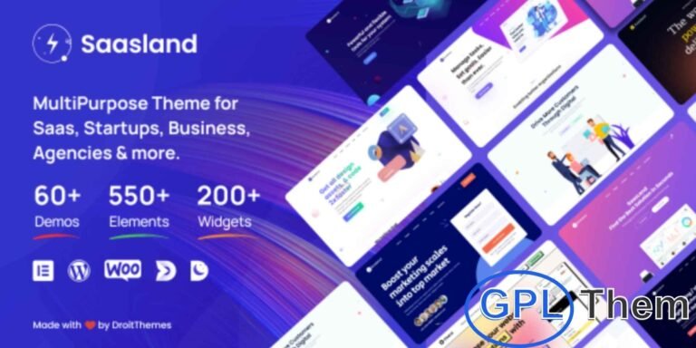 SaasLand – Multipurpose WordPress Theme for SaaS, Startups & Tech Businesses SaasLand is a modern and feature-rich WordPress theme designed specifically for SaaS companies, startups, software products, mobile apps, digital agencies, and tech-focused businesses. With a wide range of pre-built demos, elements, and layout blocks, SaasLand offers unmatched flexibility to create a high-converting and professional website with ease.