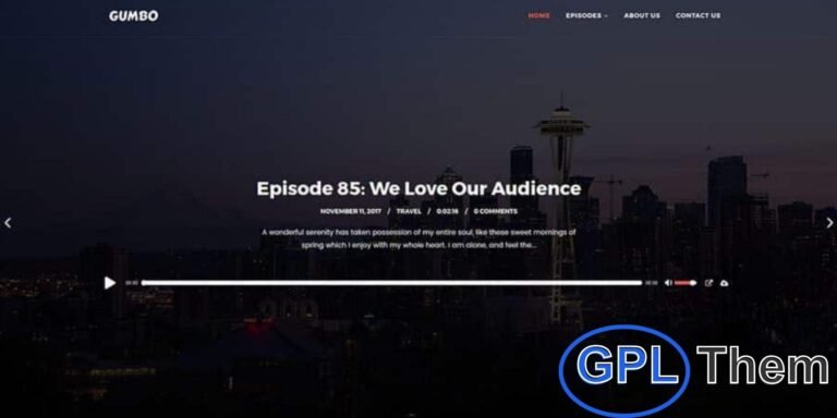 Gumbo – Modern WordPress Podcast Theme by SecondLine Themes Gumbo is a stylish and powerful WordPress podcast theme created by SecondLine Themes, crafted specifically for podcasters looking to showcase their audio or video content professionally. Whether you're a solo host or running a podcast network, Gumbo offers all the tools you need to build a compelling and fully functional podcast website—without needing prior WordPress experience.