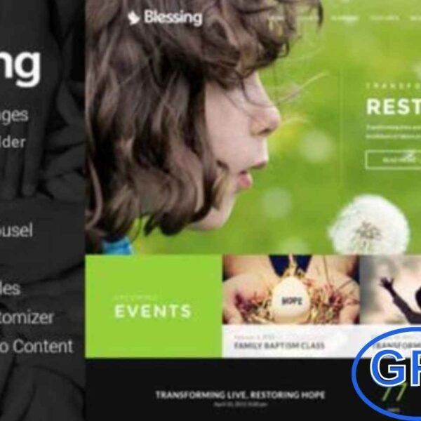 Blessing – Responsive WordPress Theme for Churches & Religious Organizations Blessing is a beautifully designed, fully responsive WordPress theme tailored for churches, charities, prayer groups, and religious organizations. Built with the latest version of WordPress and powered by the Visual Composer page builder, Blessing makes it easy to create a professional, inspiring website without any coding skills.
