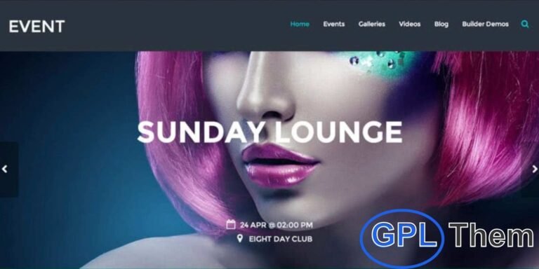Themify – Event Premium WordPress Theme Event by Themify is a bold, modern, and fully responsive WordPress theme designed specifically for music, entertainment, and event websites. Perfect for concerts, festivals, conferences, and promotional events, this theme delivers high-impact visuals and a sleek user experience.