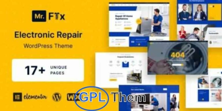 MrFix – Electronics & Appliance Repair WordPress Theme MrFix is a powerful and modern WordPress theme built specifically for appliance repair and electronics service businesses. Whether you specialize in repairing smartphones, laptops, home appliances, or other tech gadgets, MrFix offers the perfect solution for creating a professional online presence.