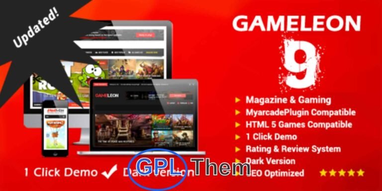Gameleon – WordPress Magazine & Arcade Gaming Theme Gameleon is a powerful and versatile WordPress theme designed for online gaming portals, arcade sites, HTML5 games, and gaming magazines. Ideal for gaming blogs, review websites, or digital publications, Gameleon combines dynamic design with full functionality tailored for interactive content.