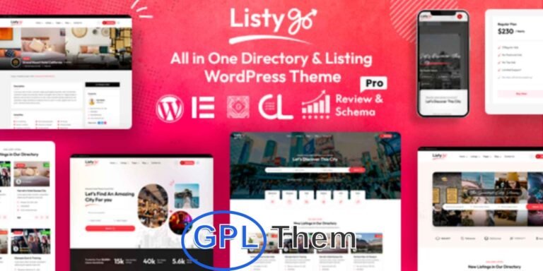 ListGo – Directory & Listing WordPress Theme ListGo is a dynamic and feature-rich directory WordPress theme perfect for building local or global listing websites. With 6+ professionally designed homepage demos and a convenient one-click demo import feature, you can launch your site quickly and effortlessly.