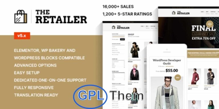 The Retailer – Best-Selling Premium WooCommerce WordPress Theme The Retailer is a top-rated WooCommerce WordPress theme trusted by thousands of online store owners, creatives, and businesses. Perfect for building responsive eCommerce shops, personal blogs, portfolios, or corporate websites, The Retailer combines elegant design with powerful functionality.