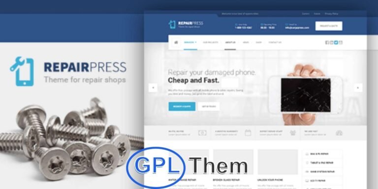 RepairPress – WordPress Theme for Phone & Electronics Repair Shops RepairPress is a premium WordPress theme specifically designed for mobile phone repair shops, laptop service centers, tablet repair businesses, and electronics service providers. Whether you're fixing smartphones, computers, cameras, or other digital devices, RepairPress offers a clean, professional layout tailored to your industry.