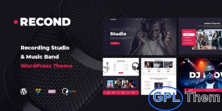 Recond – Music Band & Recording Studio WordPress Theme Recond is a powerful and stylish WordPress theme designed for recording studios, music bands, DJs, rap artists, sound producers, and music labels. With its bold design and music-centric features, Recond is perfect for showcasing your sound, promoting events, and building a professional online presence in the music industry.
