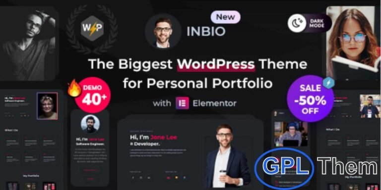InBio – Creative Personal Portfolio & CV WordPress Theme InBio is a modern and dynamic WordPress theme crafted for personal portfolios, CVs, freelancers, creatives, and professionals looking to build a standout online presence. Designed with style and functionality in mind, InBio allows you to present your skills, experience, and personal brand in a visually compelling and professional way.