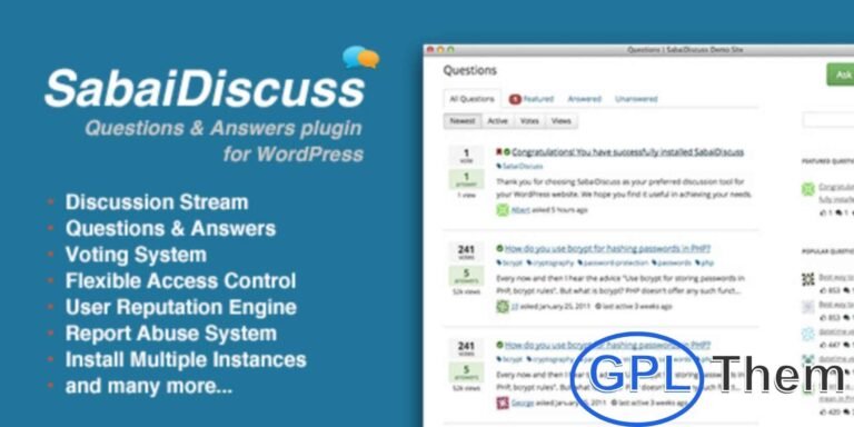 Sabai Discuss – Q&A Forum Plugin for WordPress Sabai Discuss is a premium questions and answers plugin for WordPress that transforms your site into a powerful discussion forum. Similar to platforms like Stack Overflow or Yahoo Answers, it allows users to ask, answer, and engage in meaningful discussions.