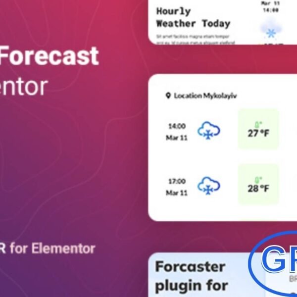 Forcaster – Weather Forecast Plugin for Elementor Forcaster is an easy-to-use WordPress plugin that displays weather forecasts for upcoming hours or days. Powered by the OpenWeatherMap API, it works with a free API key, with optional paid plans for expanded features.