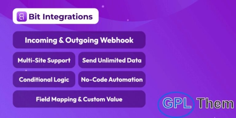 Bit Integrations Pro – WordPress Integration & Automation Plugin Bit Integrations Pro is a feature-rich no-code automation plugin designed to connect your favorite apps, tools, and plugins directly within WordPress. With its intuitive workflow builder, you can automate repetitive tasks, streamline processes, and save valuable time.