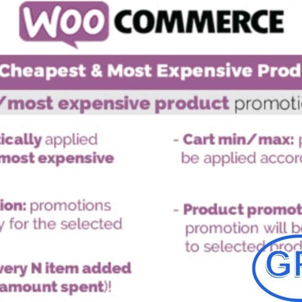 Cheapest & Most Expensive Product Promotions – WooCommerce Plugin The Cheapest & Most Expensive Product Promotions plugin for WooCommerce makes running targeted promotions simple and effective. Easily apply discounts to the cheapest or most expensive product in a customer’s cart, even offering products for free if desired.