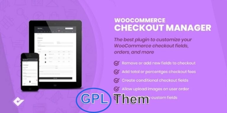 WooCommerce Checkout Manager Pro – WordPress Plugin WooCommerce Checkout Manager Pro is a premium WordPress plugin that lets you fully customize your WooCommerce checkout forms. Easily delete, modify, or reorder default checkout fields and enhance your forms with over 20 custom field types for billing and shipping sections.