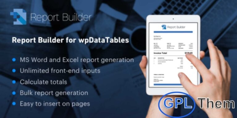 Report Builder – Generate Word DOCX & Excel XLSX Documents for WordPress Report Builder is a powerful WordPress addon for WPDataTables that makes creating and managing reports effortless. With this plugin, you can generate Word DOCX and Excel XLSX documents directly from your WordPress dashboard.