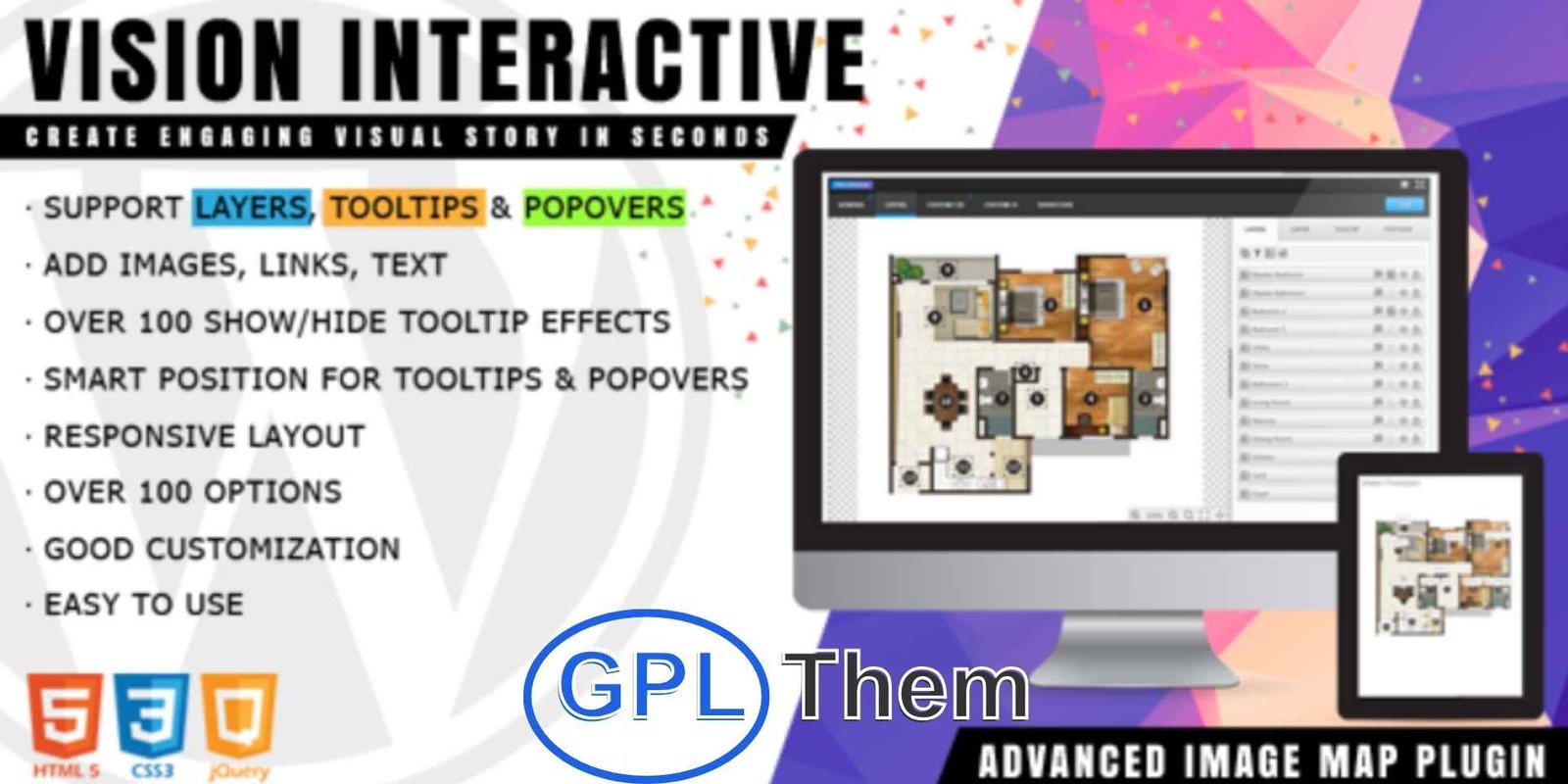 Vision – Image Map Builder for WordPress Vision – Interactive Image Map Builder for WordPress Vision is a powerful WordPress plugin that lets you create engaging and interactive image maps with ease. Ideal for bloggers, businesses, and developers, this tool allows you to add clickable hotspots, tooltips, and links to images, enhancing user interaction and site engagement.