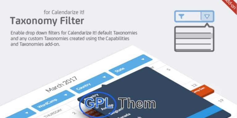 Taxonomy Filter Add-On for Calendarize It! – WordPress Plugin The Taxonomy Filter add-on for Calendarize It! enables you to add drop-down filters for default or custom taxonomies on your WordPress site. By default, Calendarize It! includes three built-in taxonomies: “Calendar,” “Organizers,” and “Venues.”
