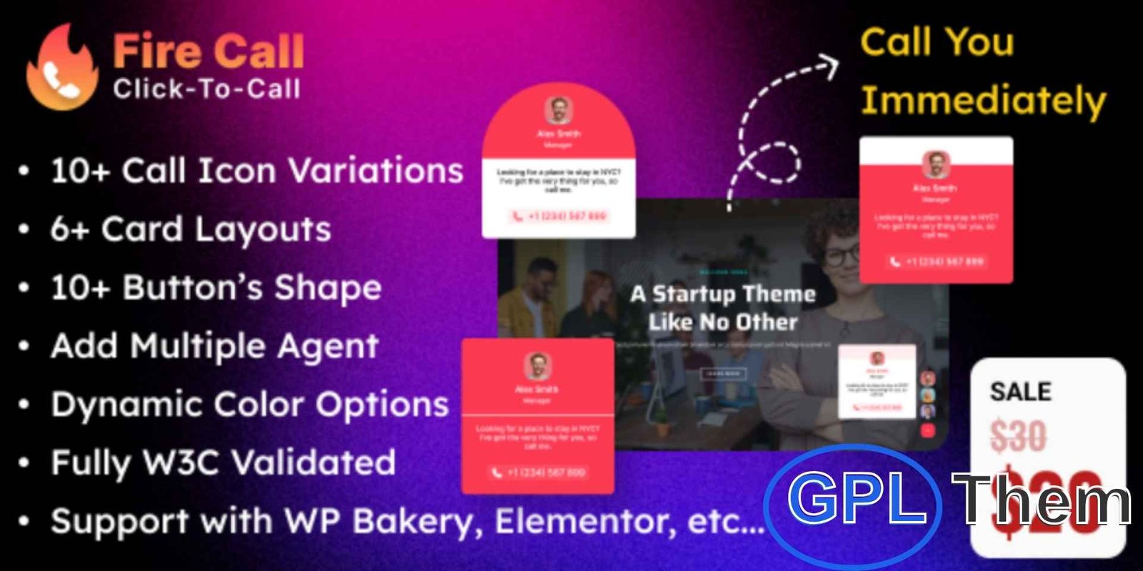 Fire Call – WordPress Click-To-Call Button Plugin Fire Call – WordPress Click-To-Call Button Plugin Boost customer engagement and sales with Fire Call, the WordPress click-to-call button plugin. This powerful tool allows visitors to call you instantly with just one tap directly from your website.