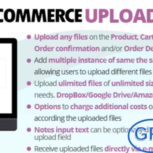 WooCommerce Upload Files WooCommerce Upload Files plugin lets your customers easily upload one or multiple files directly from the product page, checkout, or order details page. Perfect for print shops, customization services, or businesses needing customer files, this addon makes the process simple and user-friendly.