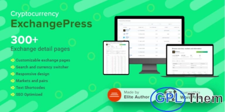 ExchangePress – Crypto Exchanges List & Pages for WordPress ExchangePress is a powerful WordPress plugin that lets you instantly display a complete cryptocurrency exchanges list on your website. It comes with an advanced, customizable table to showcase key exchange details in a clear and user-friendly format.