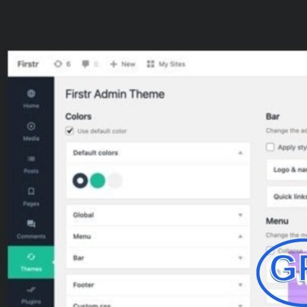 Firstr – WordPress Admin Theme Firstr is a modern WordPress Admin Theme that lets you fully customize your dashboard with a unique admin bar, menu, icons, and color schemes.