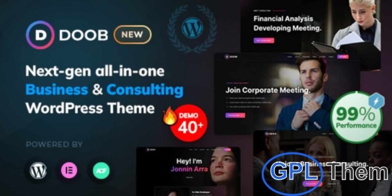 Doob – Business & Consulting WordPress Theme Doob is a professional Business and Consulting WordPress theme designed for corporate websites, finance firms, SEO agencies, travel agencies, freelancers, and personal portfolios.
