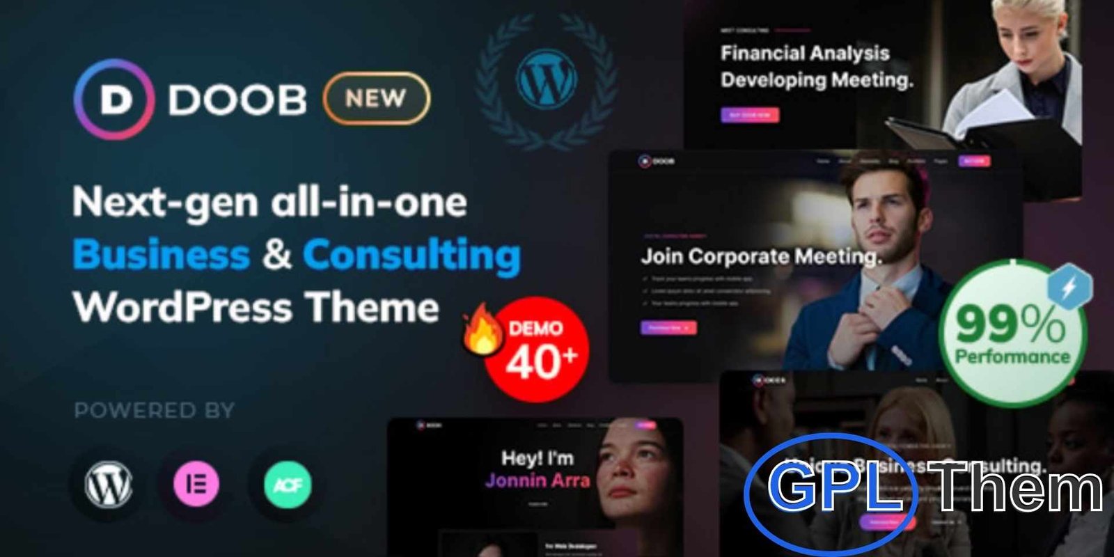 Doob – Business & Consulting WordPress Theme Doob – Business & Consulting WordPress Theme Doob is a professional Business and Consulting WordPress theme designed for corporate websites, finance firms, SEO agencies, travel agencies, freelancers, and personal portfolios.