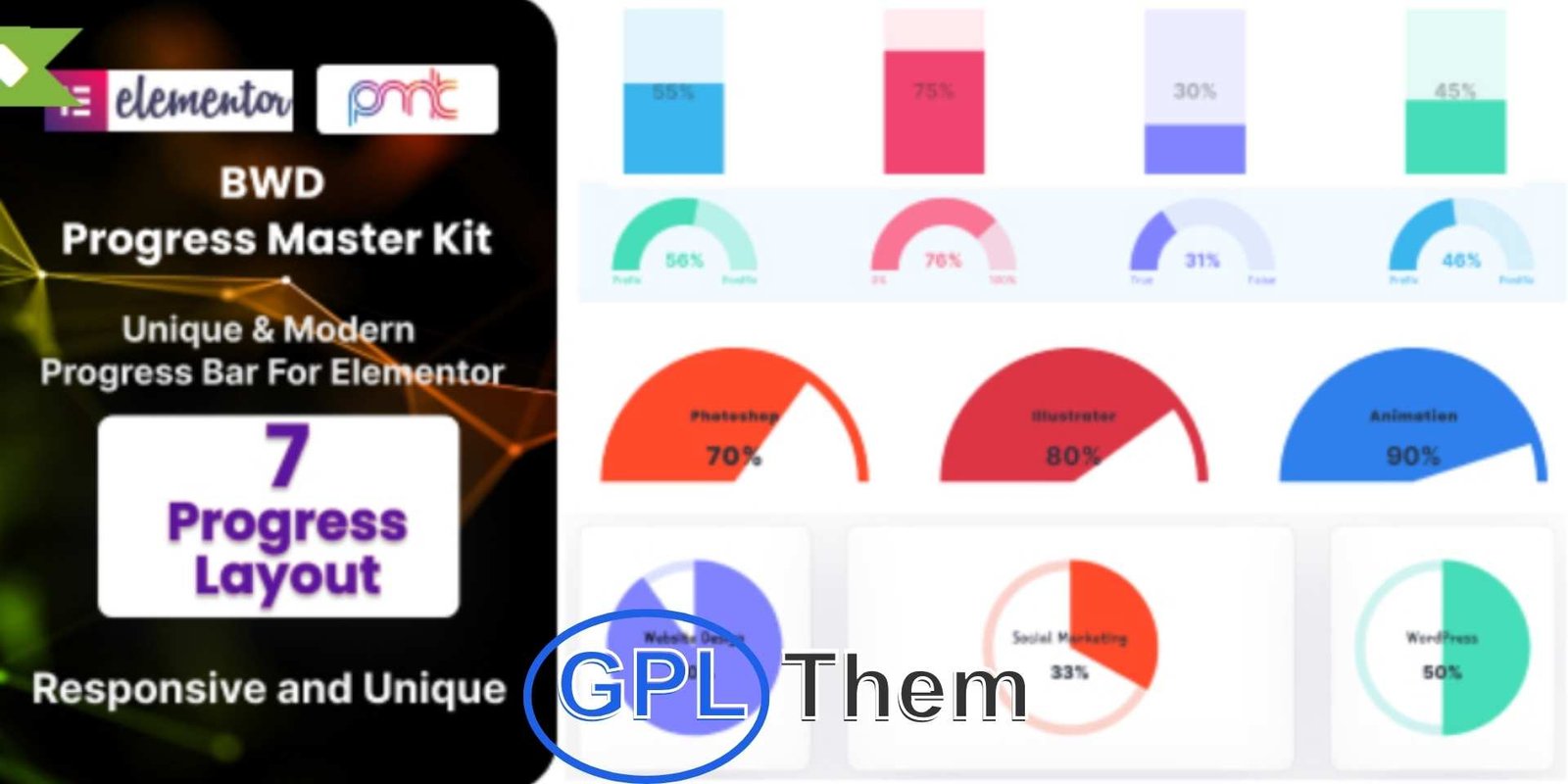 BWD Progress Master Kit Addon For Elementor BWD Progress Master Kit Addon for Elementor The BWD Progress Master Kit Addon for Elementor empowers you to create visually engaging websites with ease. This versatile plugin includes a wide range of widgets such as progress bars, countdown timers, animated pie charts, and more.