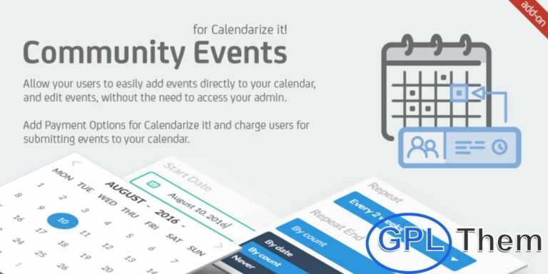 Community Events – Calendarize It! Add-on The Community Events add-on for Calendarize It! allows you to link any event (custom post type) to an external URL of your choice instead of the default WordPress event page.