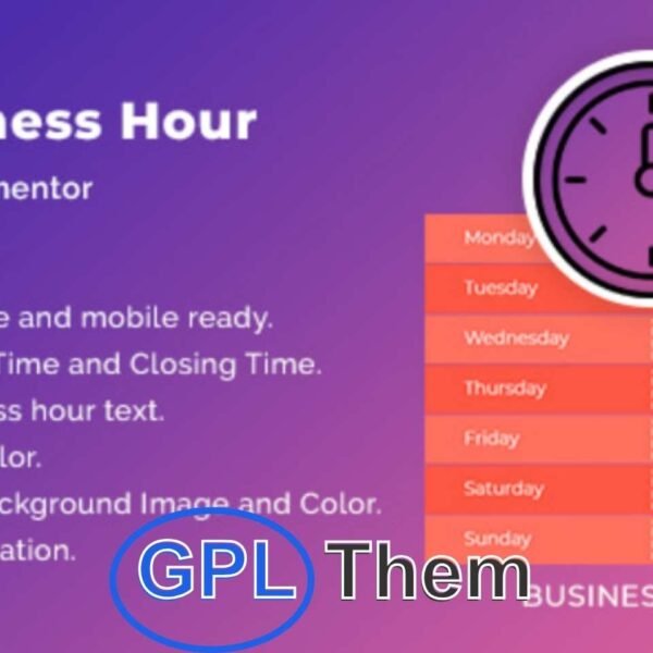 HT Business Hour Widget for Elementor HT Business Hour Widget for Elementor is a powerful WordPress plugin designed to showcase your business hours in a stylish and professional way. With 5+ pre-built layouts and fully customizable options, you can easily display opening and closing times using Elementor’s drag-and-drop editor.
