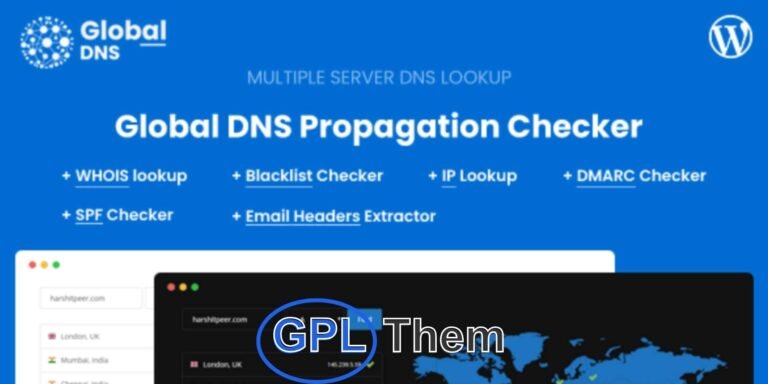 Global DNS – WordPress Plugin Global DNS is a powerful WordPress plugin that lets you instantly check DNS records across multiple servers worldwide. It provides real-time insights to help users and site owners verify which server a website is pointing to.