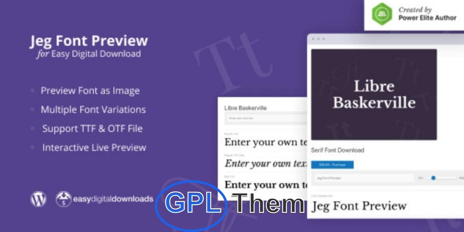 Jeg Font Preview – Easy Digital Downloads Extension Jeg Font Preview – Easy Digital Downloads Extension Jeg Font Preview is a powerful WordPress plugin that makes it easy to showcase and sell fonts online. Built as an extension for Easy Digital Downloads, it allows you to display live font previews so customers can test how your fonts look before purchasing.