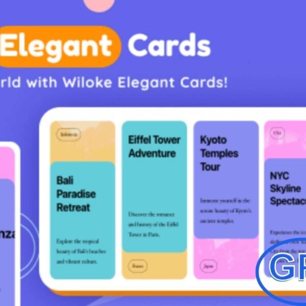 Wiloke Elegant Cards – Elementor Add-on Wiloke Elegant Cards for Elementor is a premium extension designed to enhance your website’s visual appeal. With beautifully crafted card layouts, it allows you to showcase content, images, and information in a stylish and engaging way.