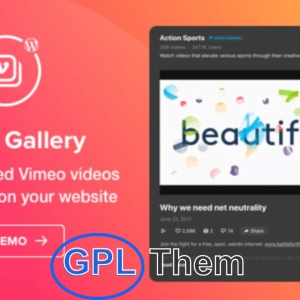 Vimeo Gallery – WordPress Plugin Elfsight Vimeo Gallery is a user-friendly WordPress plugin that allows you to easily embed Vimeo videos on your website. With this tool, you can showcase full channels, create custom playlists, or highlight selected videos to build an engaging video gallery.