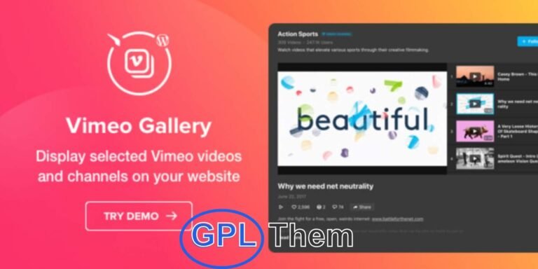 Vimeo Gallery – WordPress Plugin Elfsight Vimeo Gallery is a user-friendly WordPress plugin that allows you to easily embed Vimeo videos on your website. With this tool, you can showcase full channels, create custom playlists, or highlight selected videos to build an engaging video gallery.