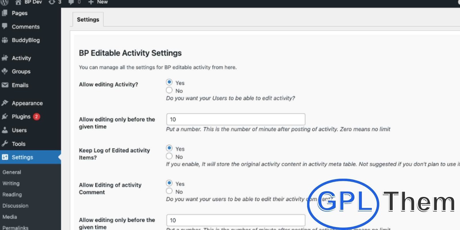 BuddyPress Editable Activity BuddyPress Editable Activity – WordPress Plugin BuddyPress Editable Activity is a WordPress plugin that enables users to easily edit their activity posts and comments on a BuddyPress-based social network. With this addon, members can update or correct their content without needing administrative assistance, enhancing user convenience and engagement.