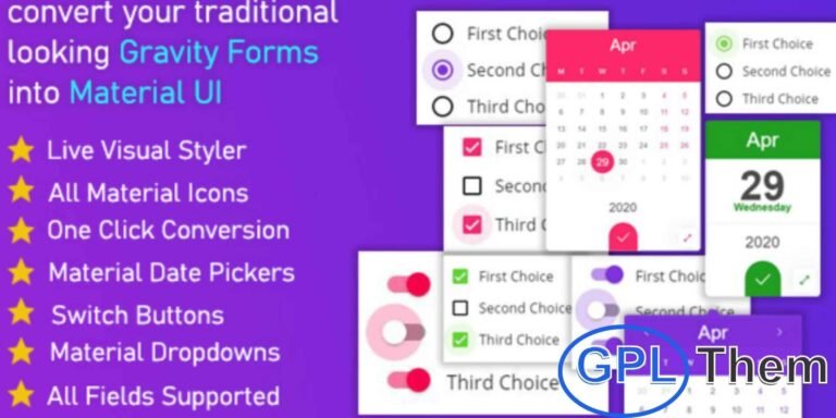 Gravitizer – Gravity Forms Material UI Styler Transform your standard Gravity Forms into sleek, modern Material UI designs instantly with Gravitizer. This powerful plugin allows you to apply beautiful Material Design styling to your forms in just one click—no coding required.