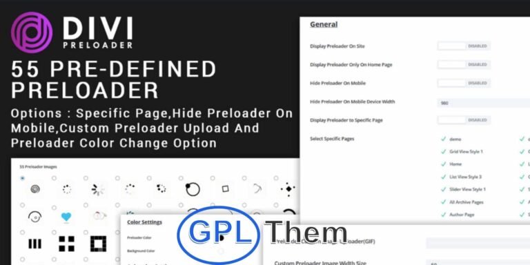 DP Preloader – Custom Preloader Plugin for Divi Theme DP Preloader is a feature-rich plugin built exclusively for the Divi theme, offering smooth integration with the Divi Builder. Enhance your site's user experience with customizable preload animations that load before your content displays.