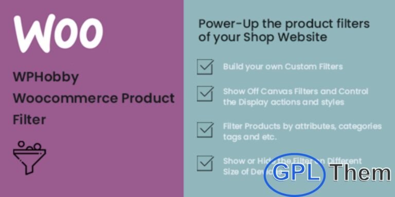 WPHobby – Advanced WooCommerce Product Filter Plugin Enhance Product Search by Category, Attributes, Tags, and Price The WPHobby WooCommerce Product Filter is a powerful and flexible plugin that helps shoppers quickly find products based on categories, attributes, tags, taxonomies, and price ranges.